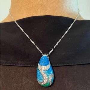 Sterling Silver / Enamel Pendant Necklace